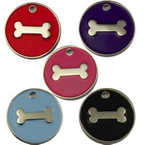 Enamelled Bone Pet Tags 25 mm
