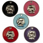 Enamelled Dog Face Pet Tags 25 mm Enamelled Dog Face Pet Tags 25 mm