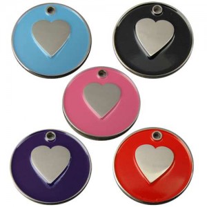 Enamelled Heart Pet Tags 25 mm Enamelled Heart Pet Tags 25 mm