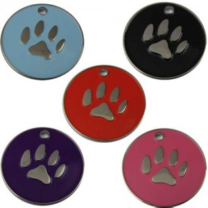 Enamelled Paw Pet Tags 32 mm Enamelled Paw Pet Tags 32 mm