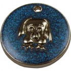 Glitter Dog Face Pet Tag 32 mm