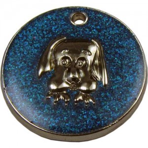 Glitter Dog Face Pet Tag 32 mm Glitter Dog Face Pet Tag 32 mm