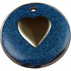 Glitter Heart Pet Tag 32 mm