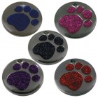 Pet Tags 25mm Nickel Plated with Glitter paw