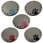 Chrome Plated 30 mm Circle Pet Tag with Crystals