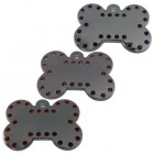 Chrome Plated 38 mm Bone Pet Tag with Crystals
