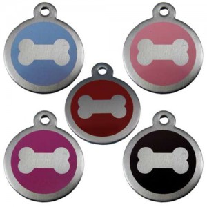 Stainless Steel 32 mm Bone Print Pet Tag Stainless Steel 32 mm Bone Print Pet Tag